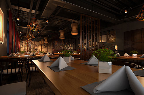 塘厦镇简约大气中式风格餐厅设计装修效果图