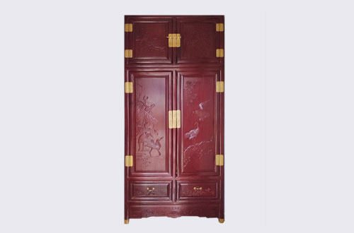 塘厦镇高端中式家居装修深红色纯实木衣柜