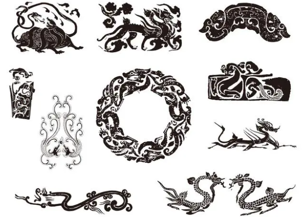塘厦镇龙纹和凤纹的中式图案